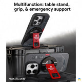 Multifunction: table stand,
grip, & emergency support - Emergency Handle Rotating Magnetic Phone Stand