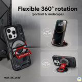 Flexible 360° rotation
(portrait & landscape) - Emergency Handle Rotating Magnetic Phone Stand