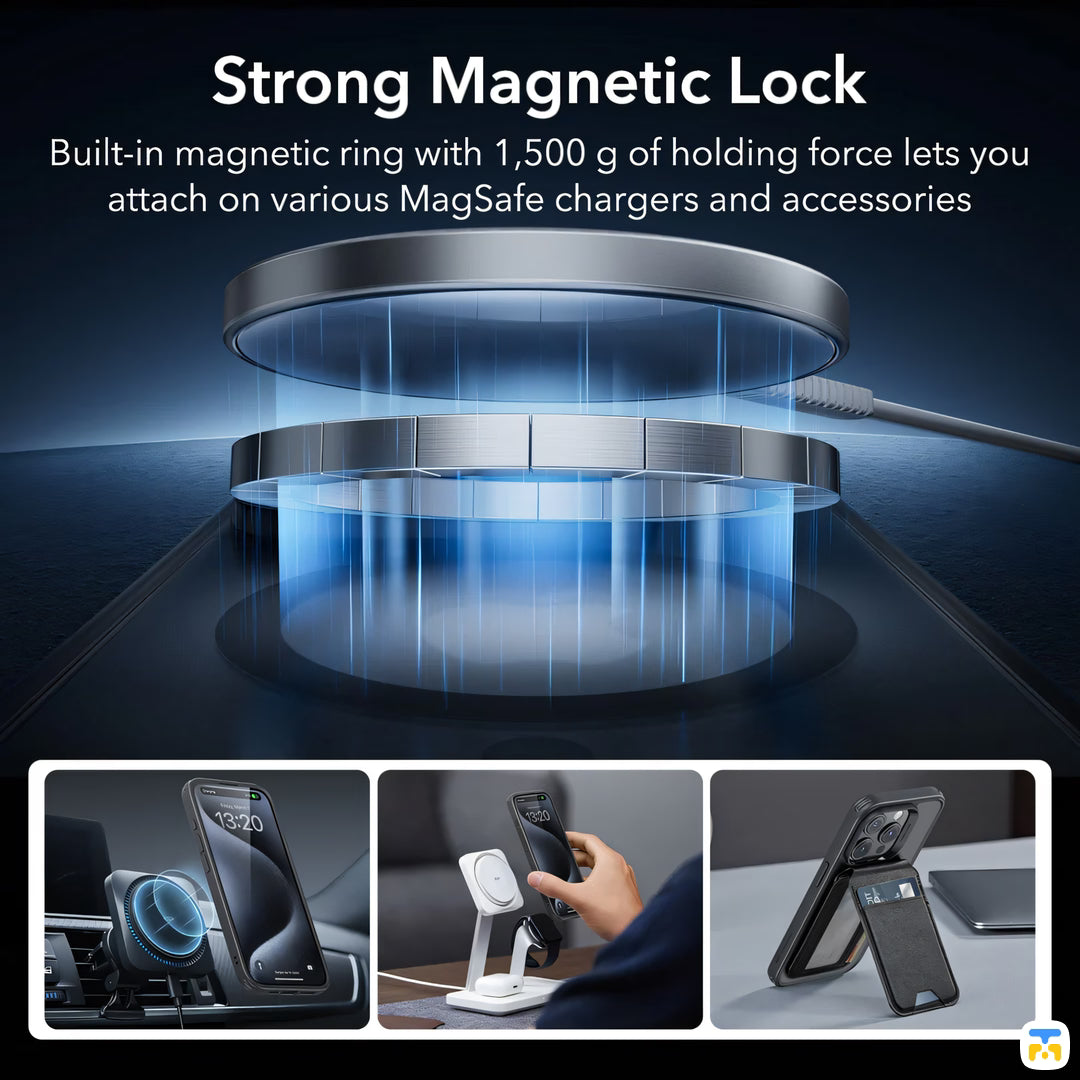 Strong Magnetic Lock - ESR for iPhone 15 Pro Max Classic Pro Case (HaloLock) Set