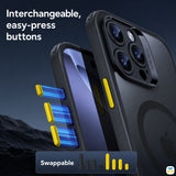 Interchangeable,
easy-press
buttons - ESR for iPhone 16 Series Classic Pro Case (HaloLock) Set