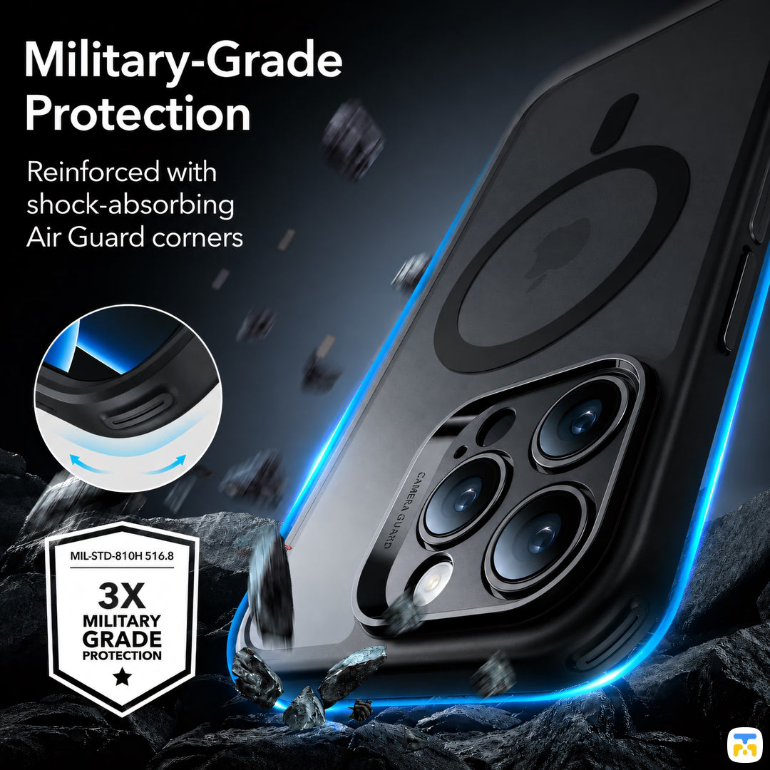 Military-Grade
Protection - ESR for iPhone 16 Series Classic Pro Case (HaloLock) Set