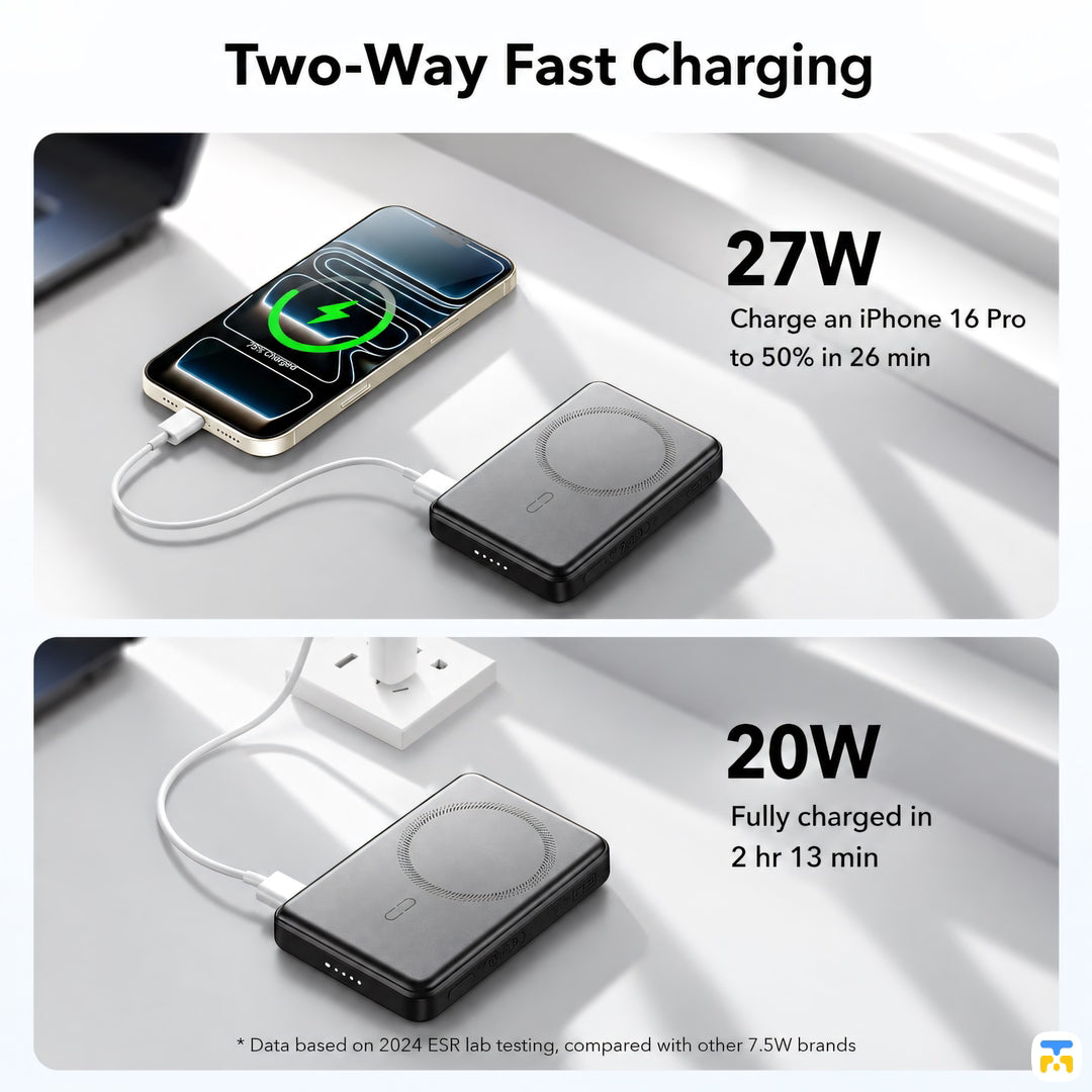 ESR MagSlim 10000 mAh 15W Qi2 Wireless Power Bank