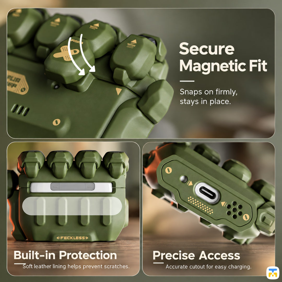 SecureMagnetic Fit - FECKLESS Flip-it-off Light-you-up AirPods Case