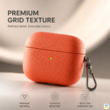 PREMIUM GRID TEXTURE - Fire Orange Grid Case for Airpods Pro Series