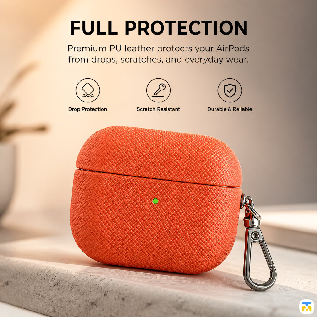 FULL PROTECTION - Fire Orange Grid Case for Airpods Pro Series