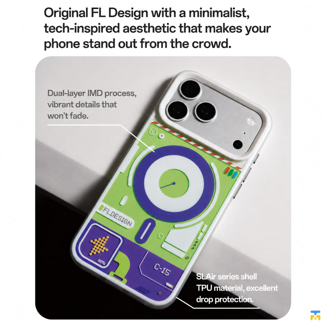 Original FL Design with a minimalist,
tech-inspired aesthetic that makes your
phone stand out from the crowd. - FLDESIGN for iPhone 17 Series Cyber Grid MagSafe