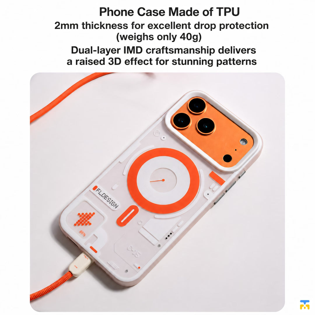 2mm thickness for excellent drop protection - FLDESIGN for iPhone 17 Series Cyber Grid MagSafe