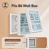 Fits 86 Wall Box - GREENER HD Color Screen Thermometer and Hygrometer with Clock