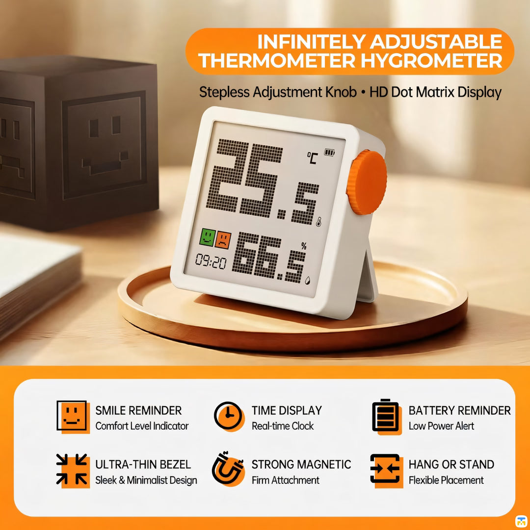 INFINITELY ADJUSTABLE THERMOMETER HYGROMETER - GREENER Indoor Digital Display Electronic Thermometer - High Precision
