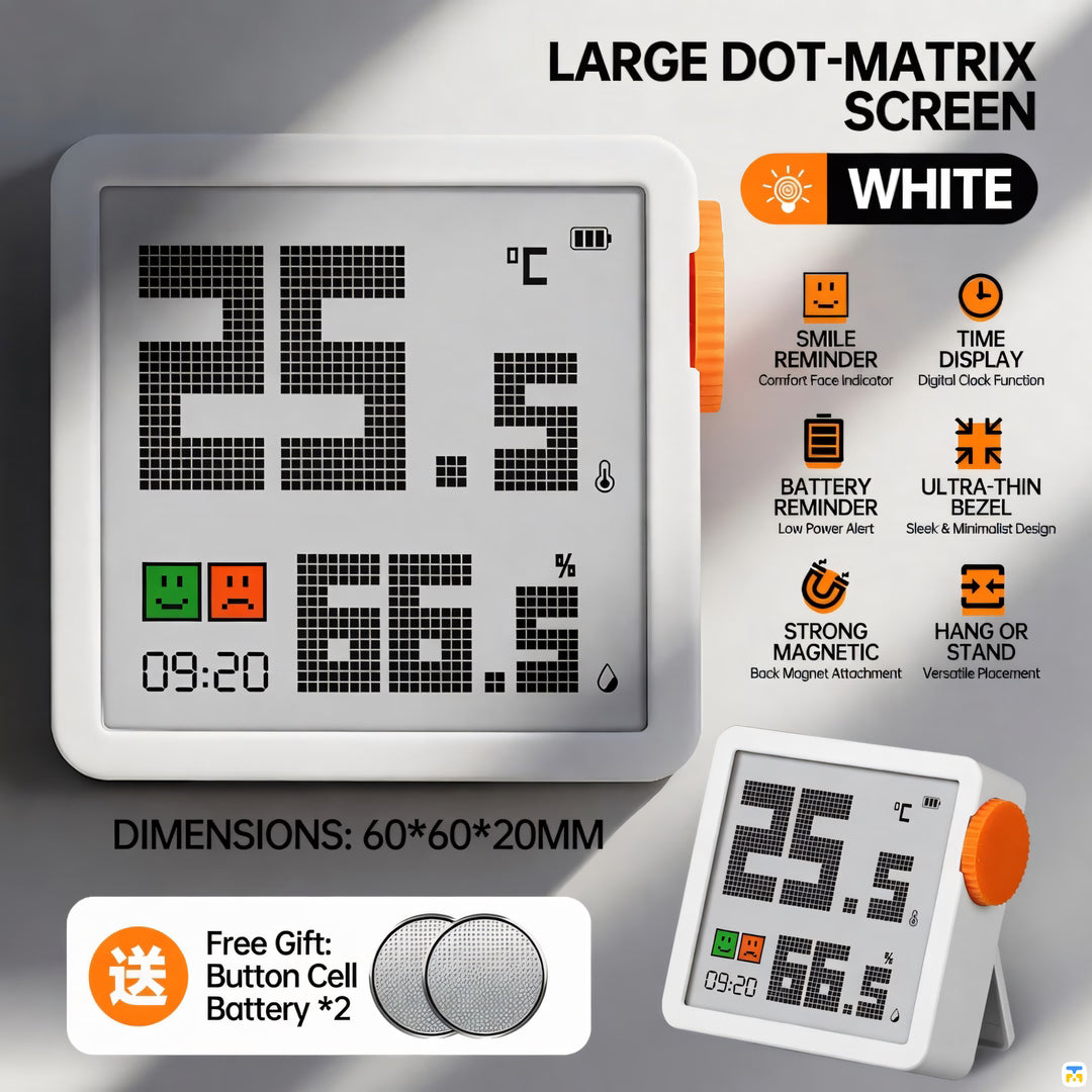 LARGE DOT-MATRIX SCREEN - GREENER Indoor Digital Display Electronic Thermometer - High Precision