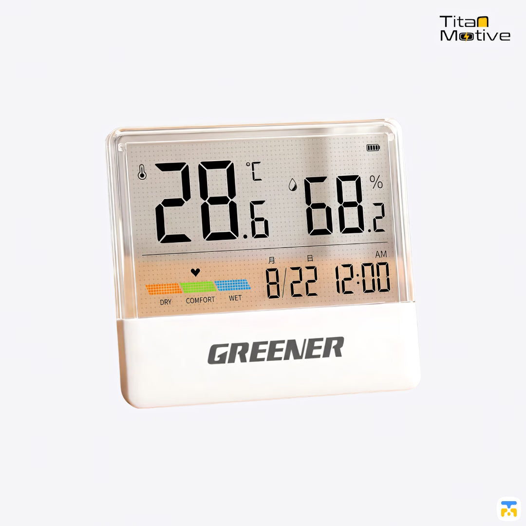 Greener Transparent Thermometer & Hygrometer with Night Light