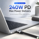 240W PD Max Power Delivery - HAGiBiS 240W 80Gbps 8K Flat USB4 Cable - 0.1m