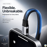 Flexible Unbreakable  - HAGiBiS 240W 80Gbps 8K Flat USB4 Cable - 0.1m