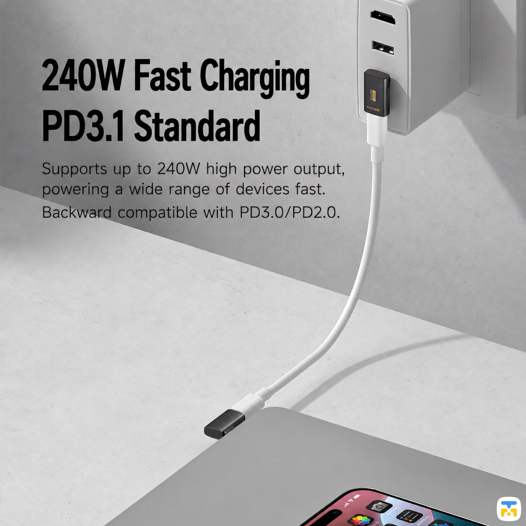 240W Fast Charging
PD3.1 Standard - HAGiBiS 240W 80Gbps 8K USB4 Extender Adapter
