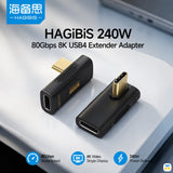 HAGiBiS 240W 80Gbps 8K USB4 Extender Adapter