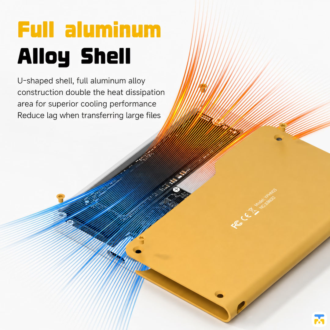 Full aluminum
Alloy Shell - HAGiBiS Folder Style NVMe SSD Enclosure