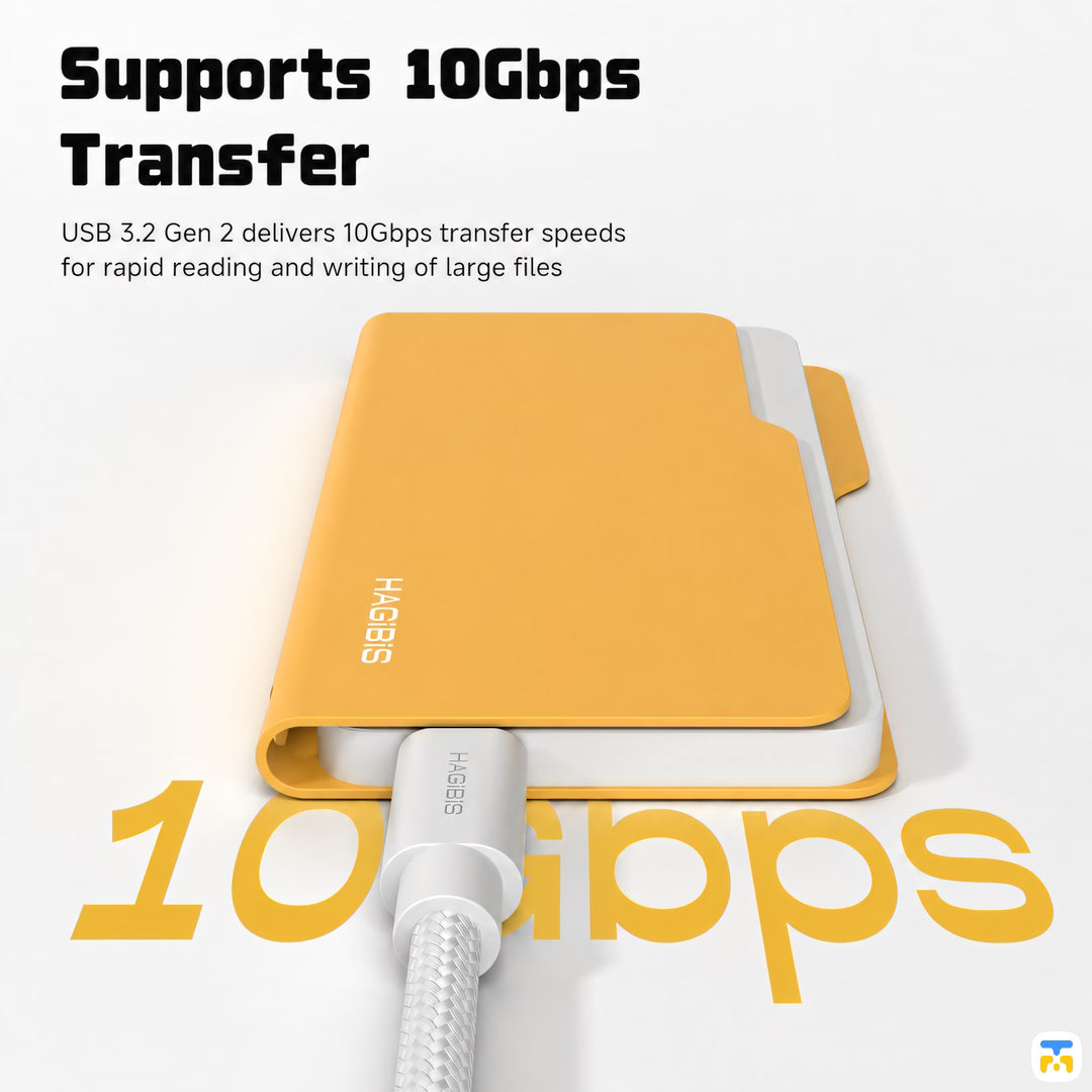 Supports 10Gbps
Transfer - HAGiBiS Folder Style NVMe SSD Enclosure