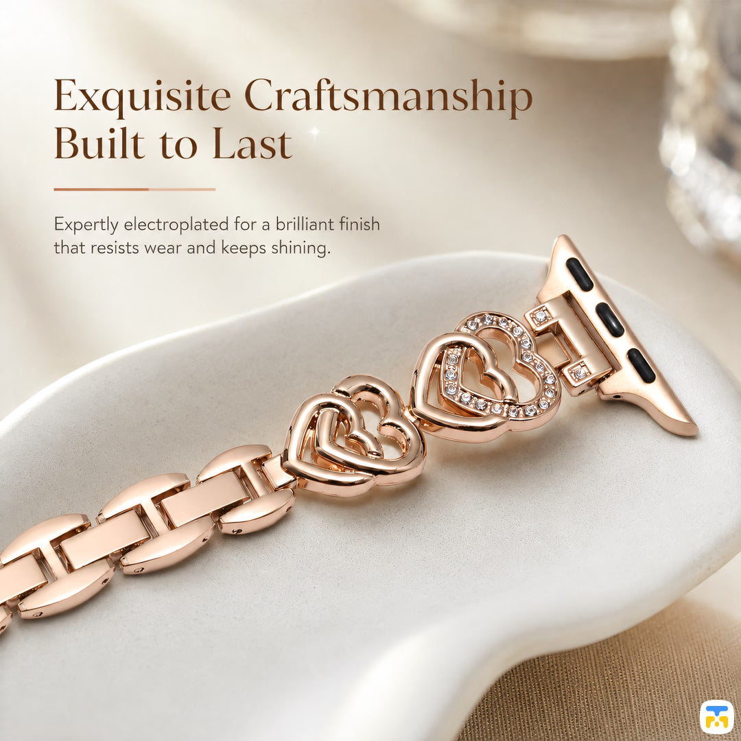 Exquisite Craftsmanship
Built to Last - Heart Chain Apple Watch Strap for 38-49mm