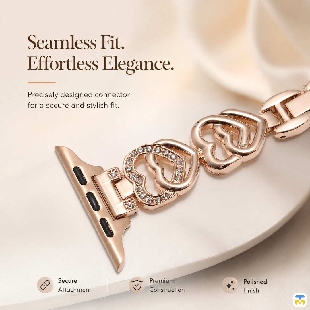 Seamless Fit.
Effortless Elegance - Heart Chain Apple Watch Strap for 38-49mm