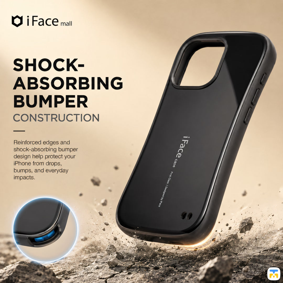 SHOCK- ABSORBING BUMPER CONSTRUCTION - iFace Anti-fall Case for iPhone 16 Series - Glossy Finish