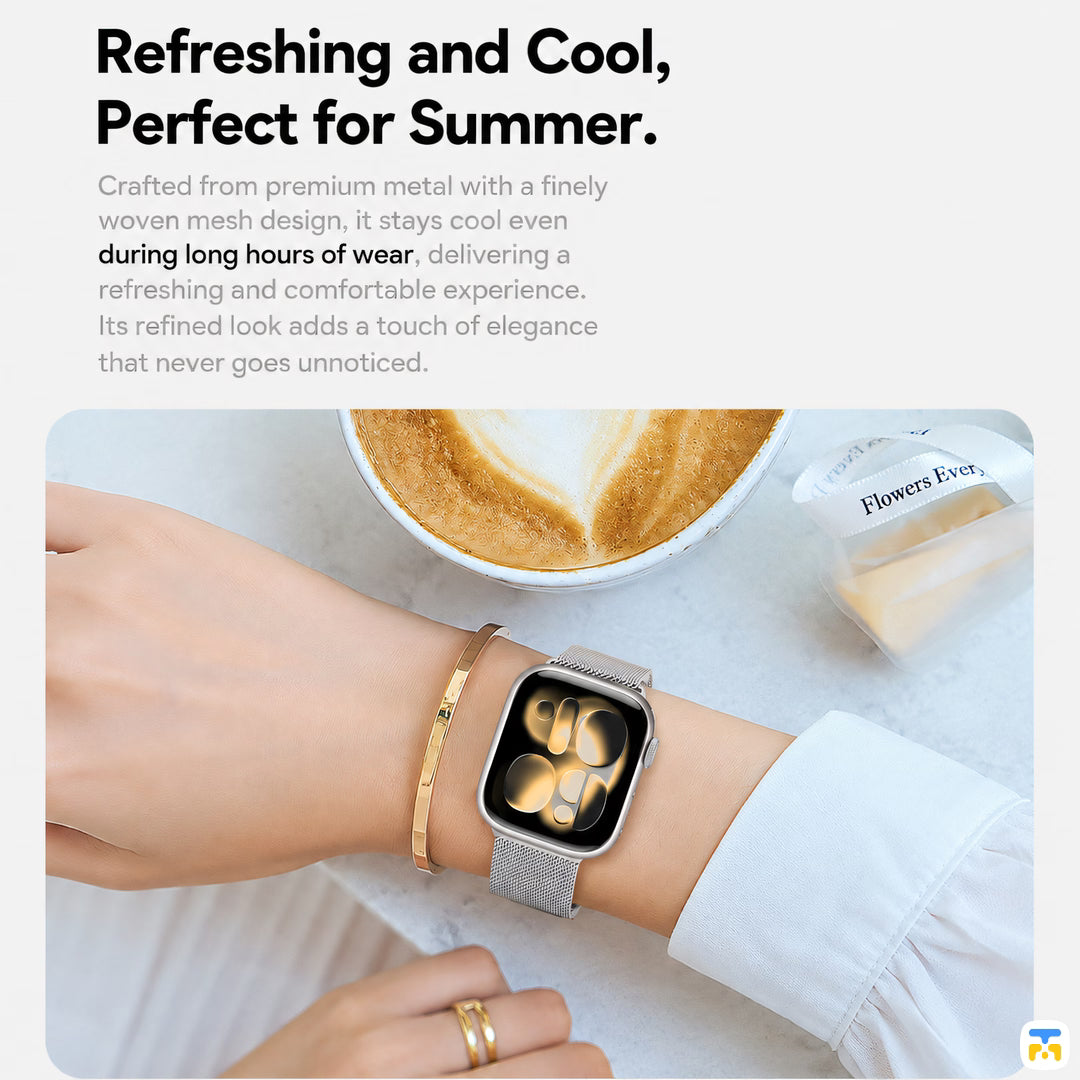 Refreshing and Cool,
Perfect for Summer. - Infinity Weave Metal Apple Watch Strap for 38-49mm
