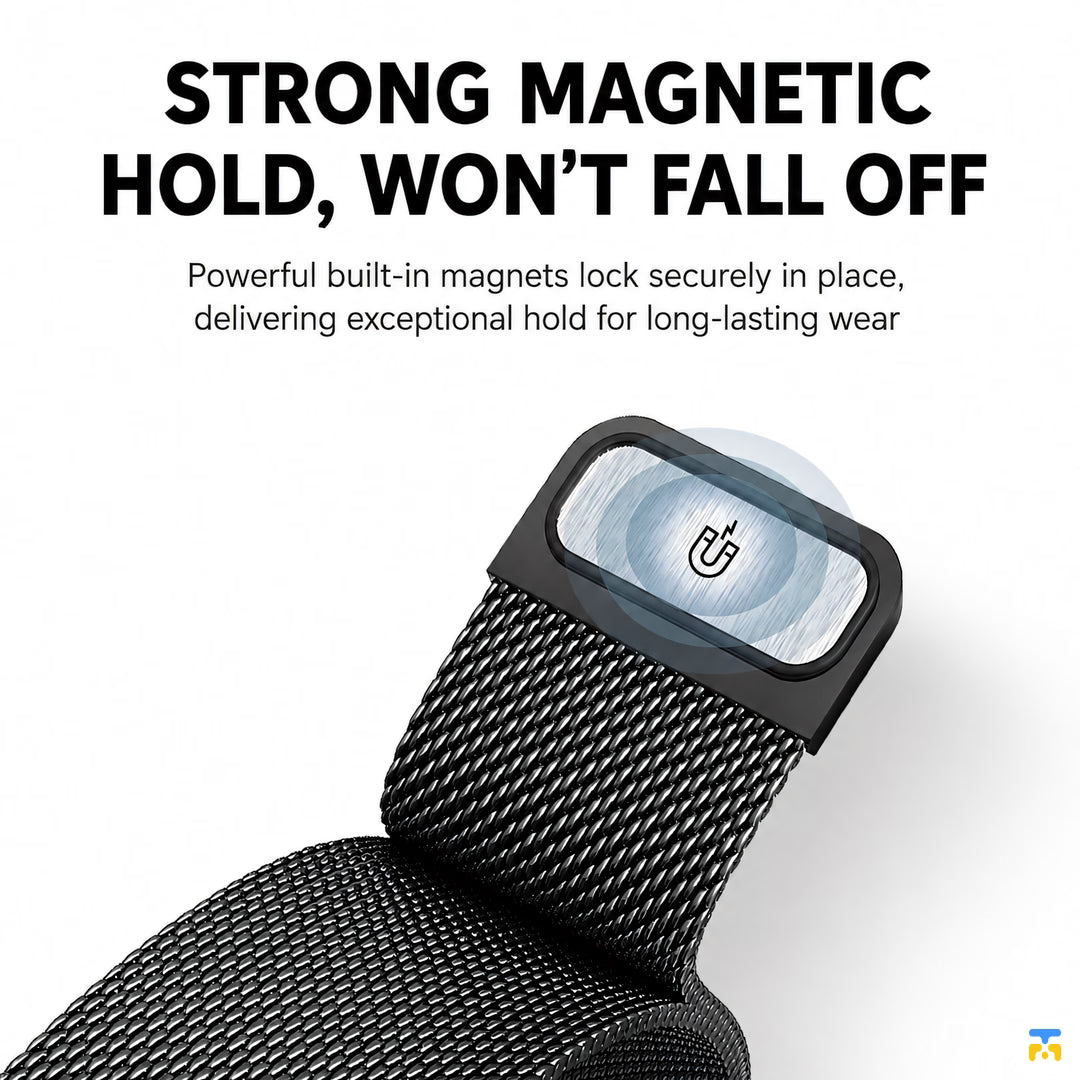 STRONG MAGNETIC
HOLD, WON'T FALL OFF - Infinity Weave Metal Apple Watch Strap for 38-49mm