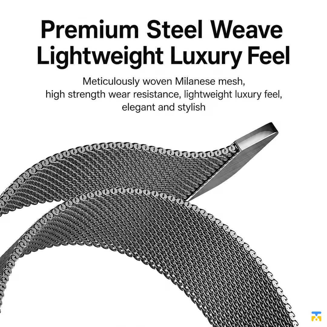 Premium Steel Weave
Lightweight Luxury Feel - Infinity Weave Metal Apple Watch Strap for 38-49mm
