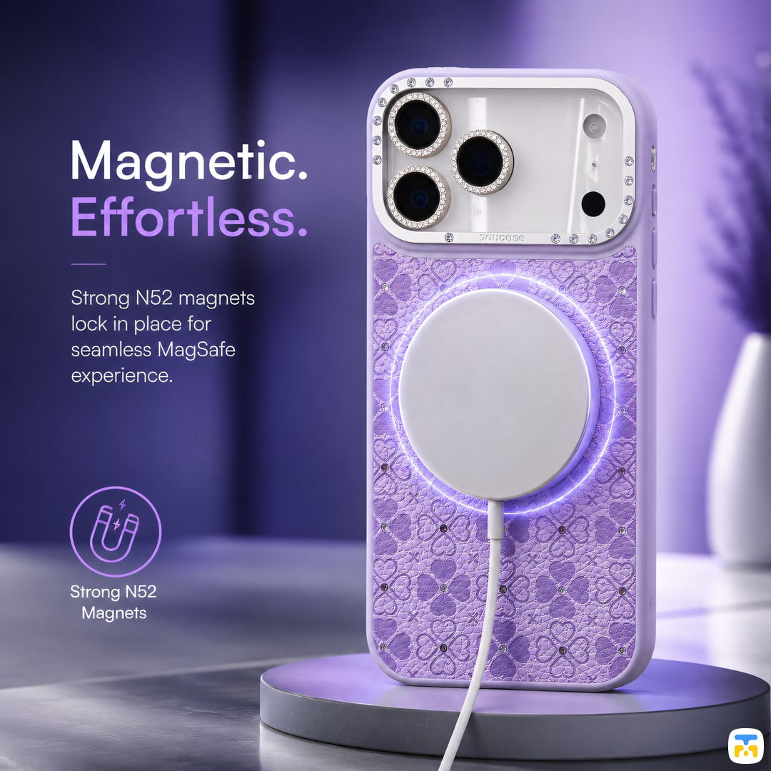 Magnetic.
Effortless. - Jaucase for iPhone 17 Series Clover Heart MagSafe Case