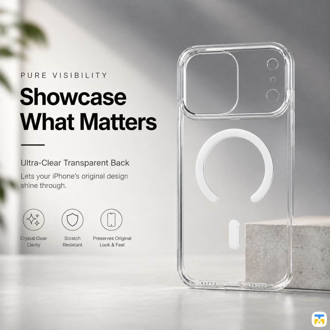 Showcase
What Matters - Jaucase for iPhone 17 Series Crystal Clear Camera Island Magnetic Case