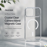 Crystal Clear Camera Island Magnetic Case - Jaucase for iPhone 17 Series Crystal Clear Camera Island Magnetic Case