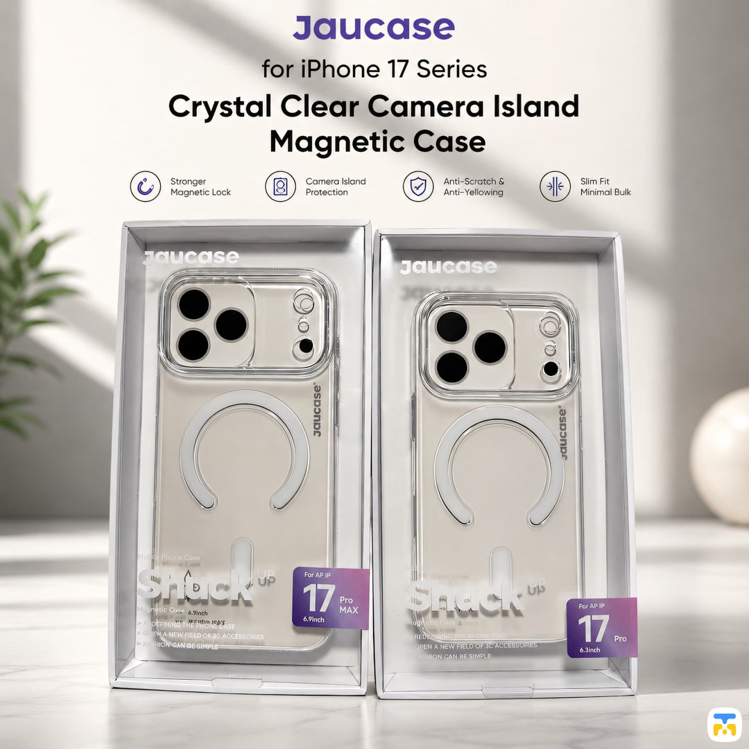 Jaucase for iPhone 17 Series Crystal Clear Camera Island Magnetic Case