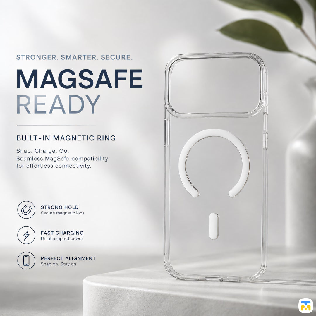 MAGSAFE READY - Jaucase for iPhone 17 Series Crystal Clear Magnetic Case