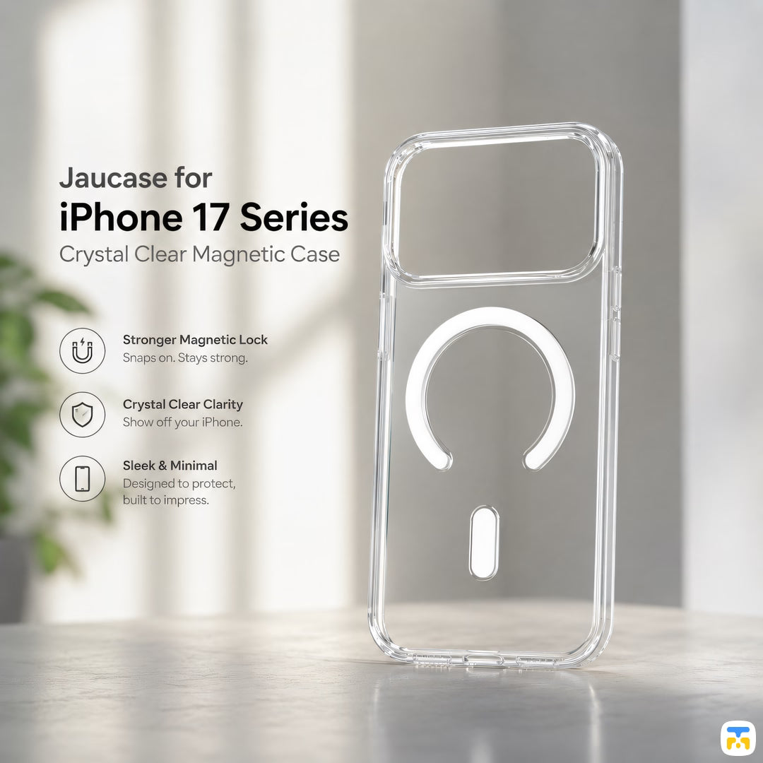 Jaucase for iPhone 17 Series Crystal Clear Magnetic Case
