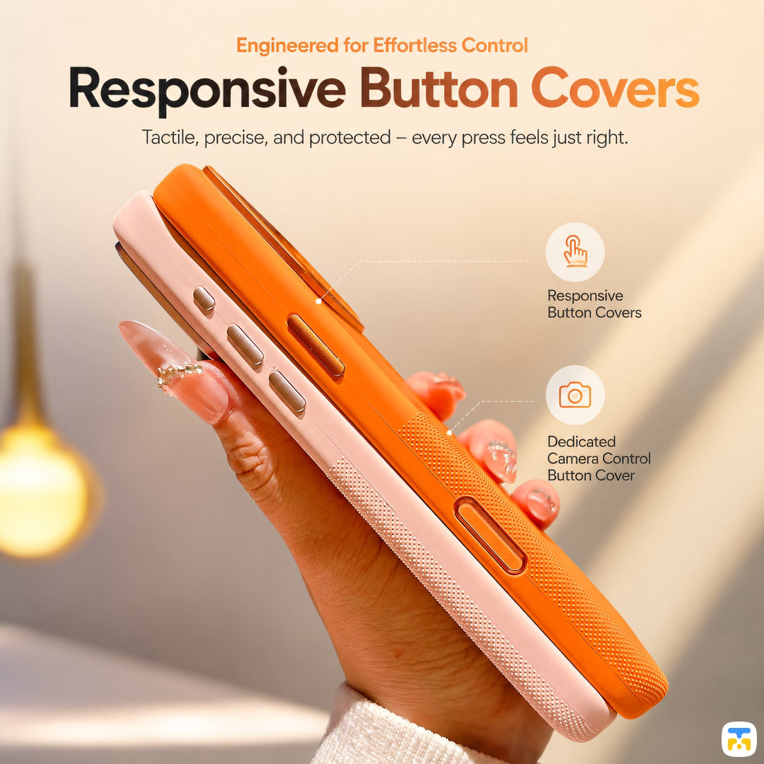 Responsive Button Covers - Jaucase for iPhone 17 Series KingsGuard Dual Texture Silicone MagSafe Case