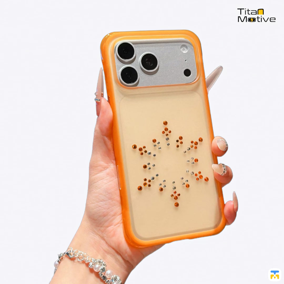 Jaucase for iPhone 17 Series Rhinestone Snowflake Pattern MagSafe Case
