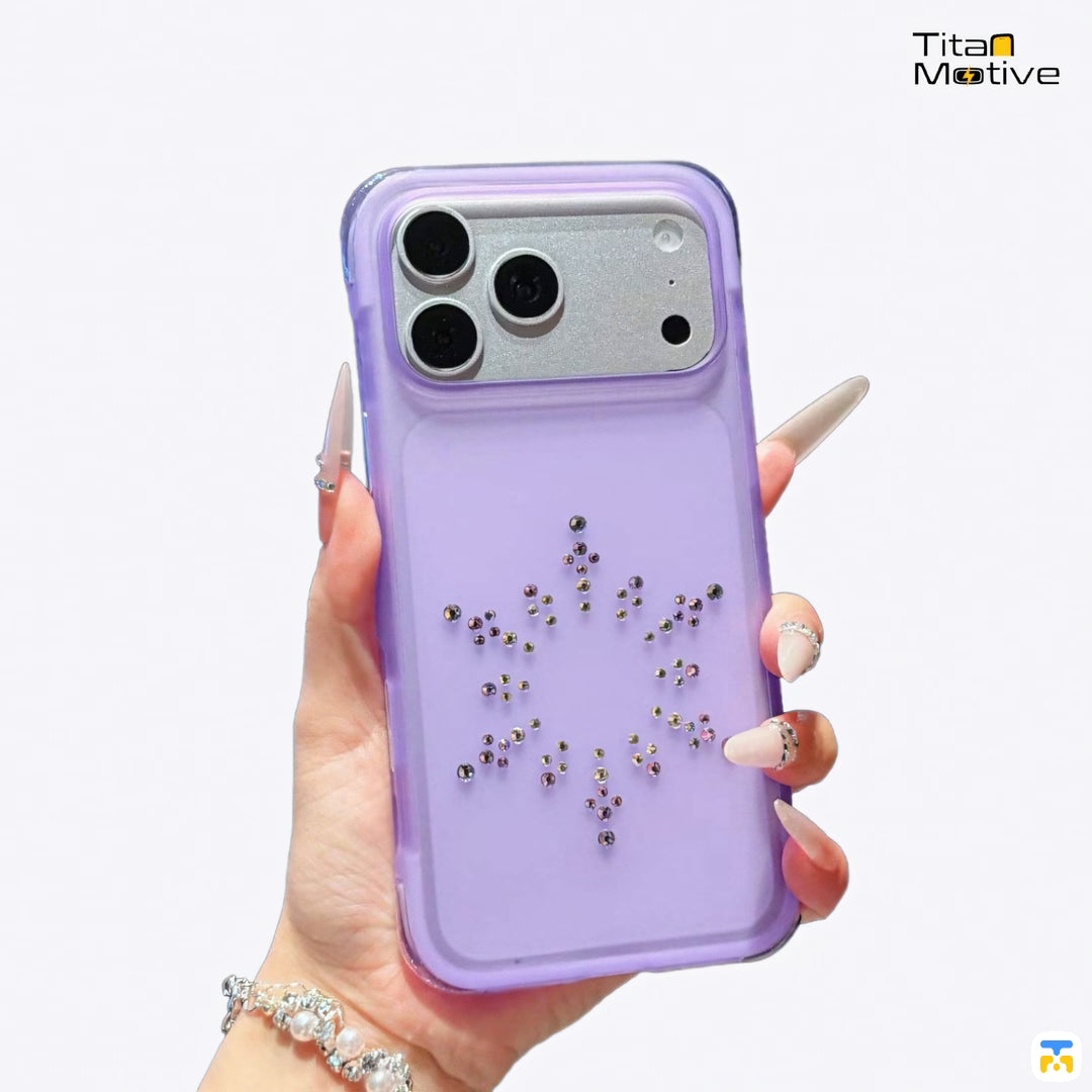 Jaucase for iPhone 17 Series Rhinestone Snowflake Pattern MagSafe Case