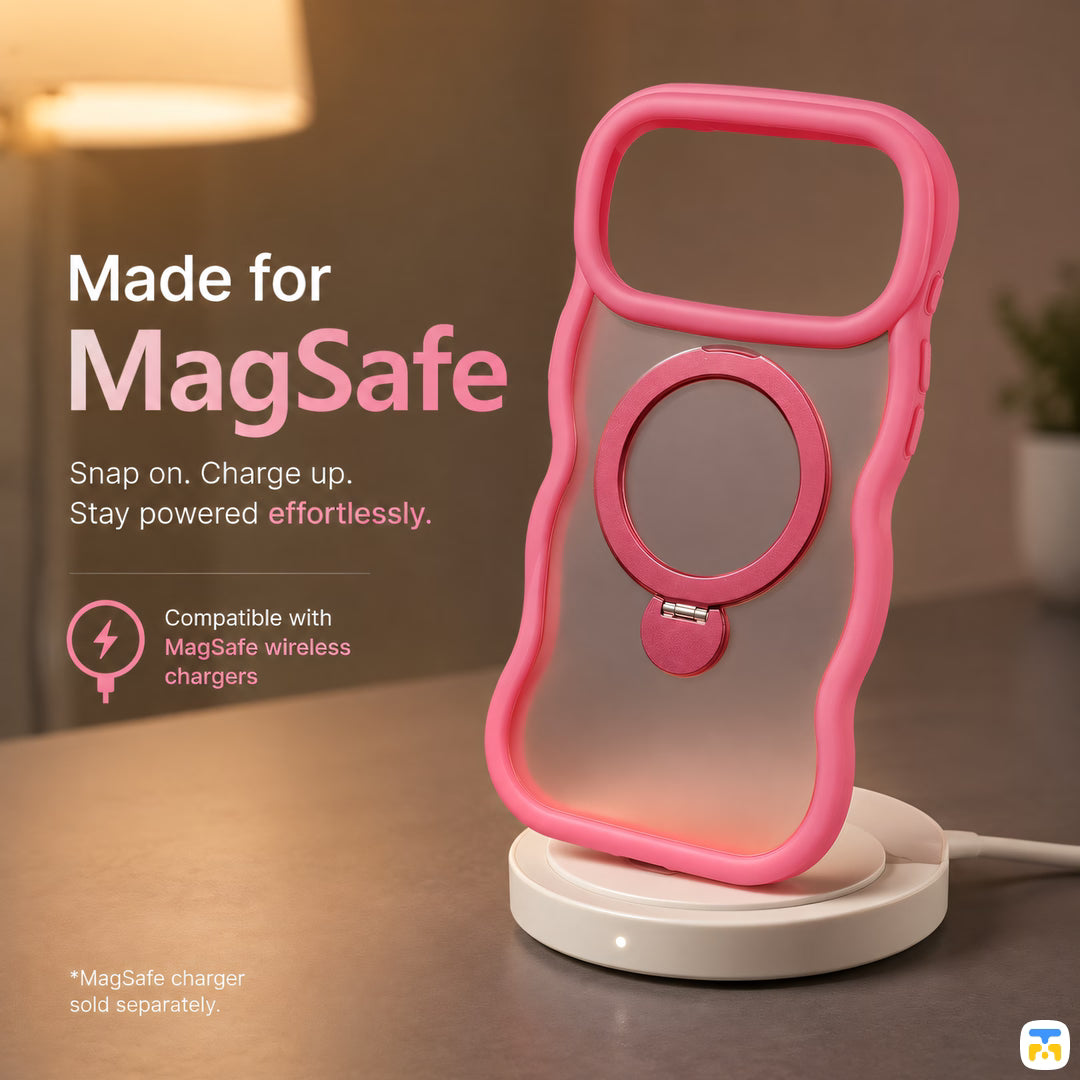 Made for
MagSafe - Jaucase for iPhone 17 Series RippleWave MagSafe Case with 360° Rotating Stand
