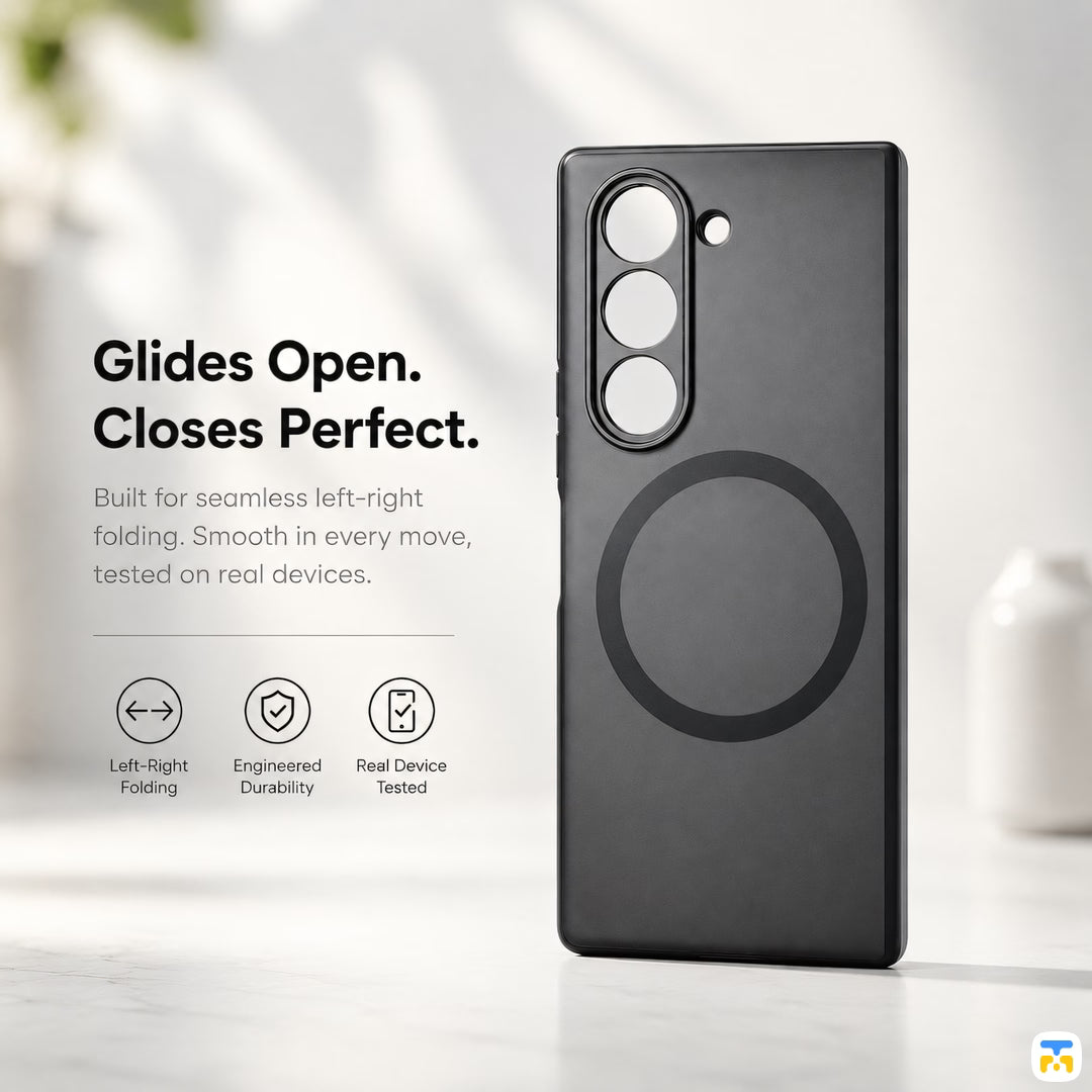 Glides Open.
Closes Perfect - Jaucase for Samsung Galaxy Z Fold Series Frosted Magnetic Case