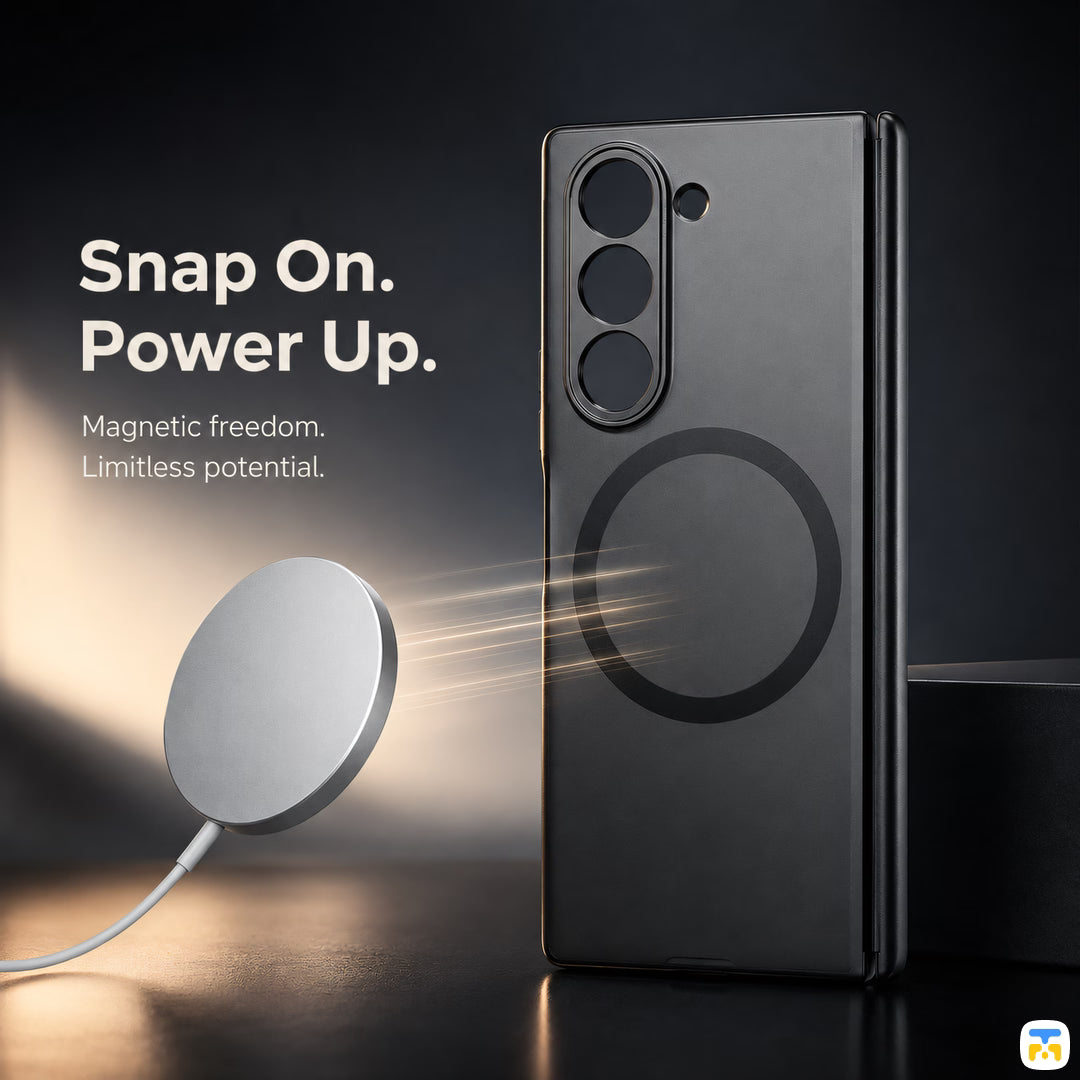 Snap On.
Power Up - Jaucase for Samsung Galaxy Z Fold Series Frosted Magnetic Case