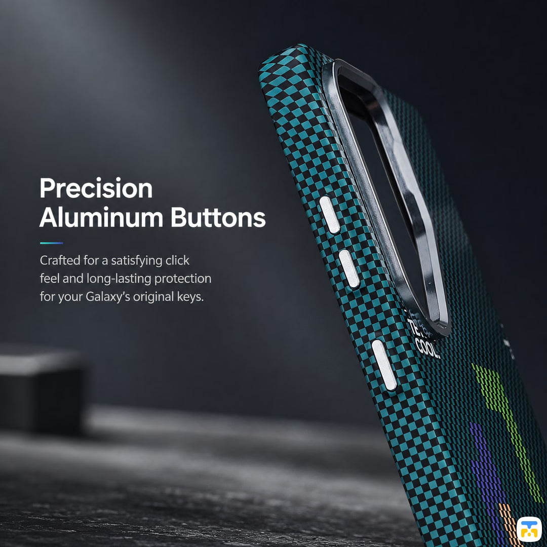 Precision Aluminum Buttons - Jaucase for Samsung S26 Ultra Tetris Magnetic Case