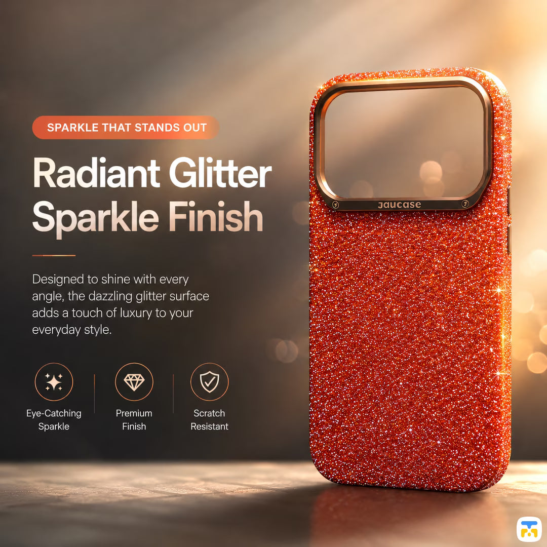 Radiant Glitter Sparkle Finish - Jaucase Shuck Up Glittering for iPhone 17 Series -  Magnetic Case