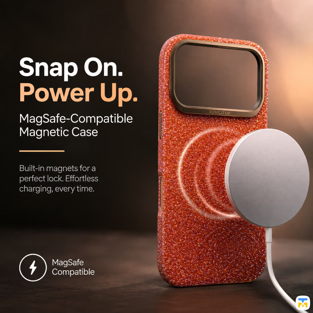 MagSafe-Compatible  - Jaucase Shuck Up Glittering for iPhone 17 Series -  Magnetic Case