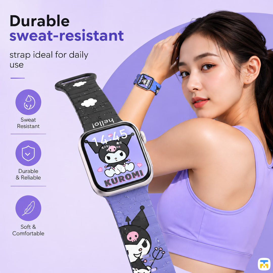 Durable sweat-resistant - kuromi-apple-watch-strap-for-38-49mm