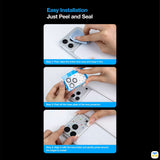 Easy Installation Just Peel and Seal - KUZOOM All In One Lens Protector for iPhone 17 Series - Fluid Sand