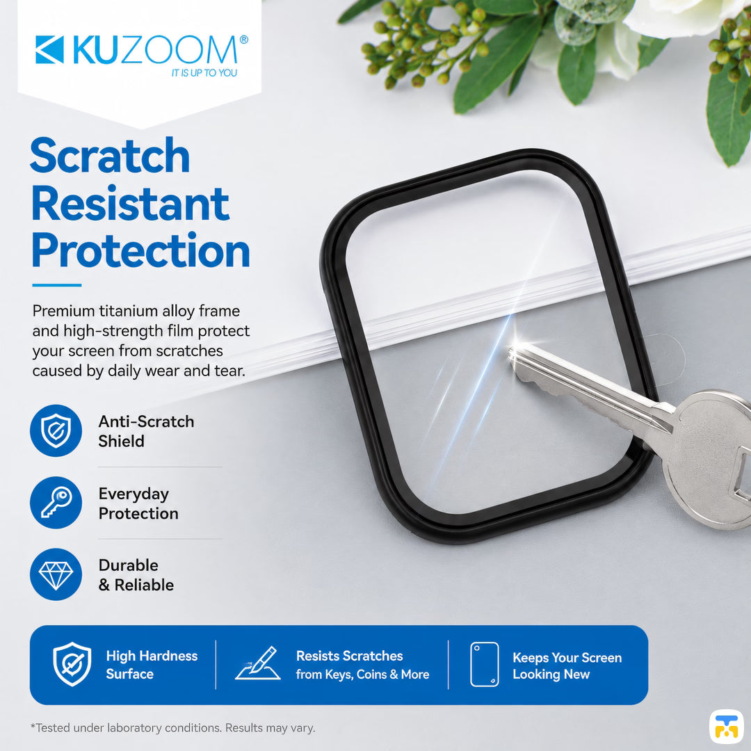 Scratch Resistant - KUZOOM for Apple Watch Titanium Alloy Watch Film - 42mm-49mm