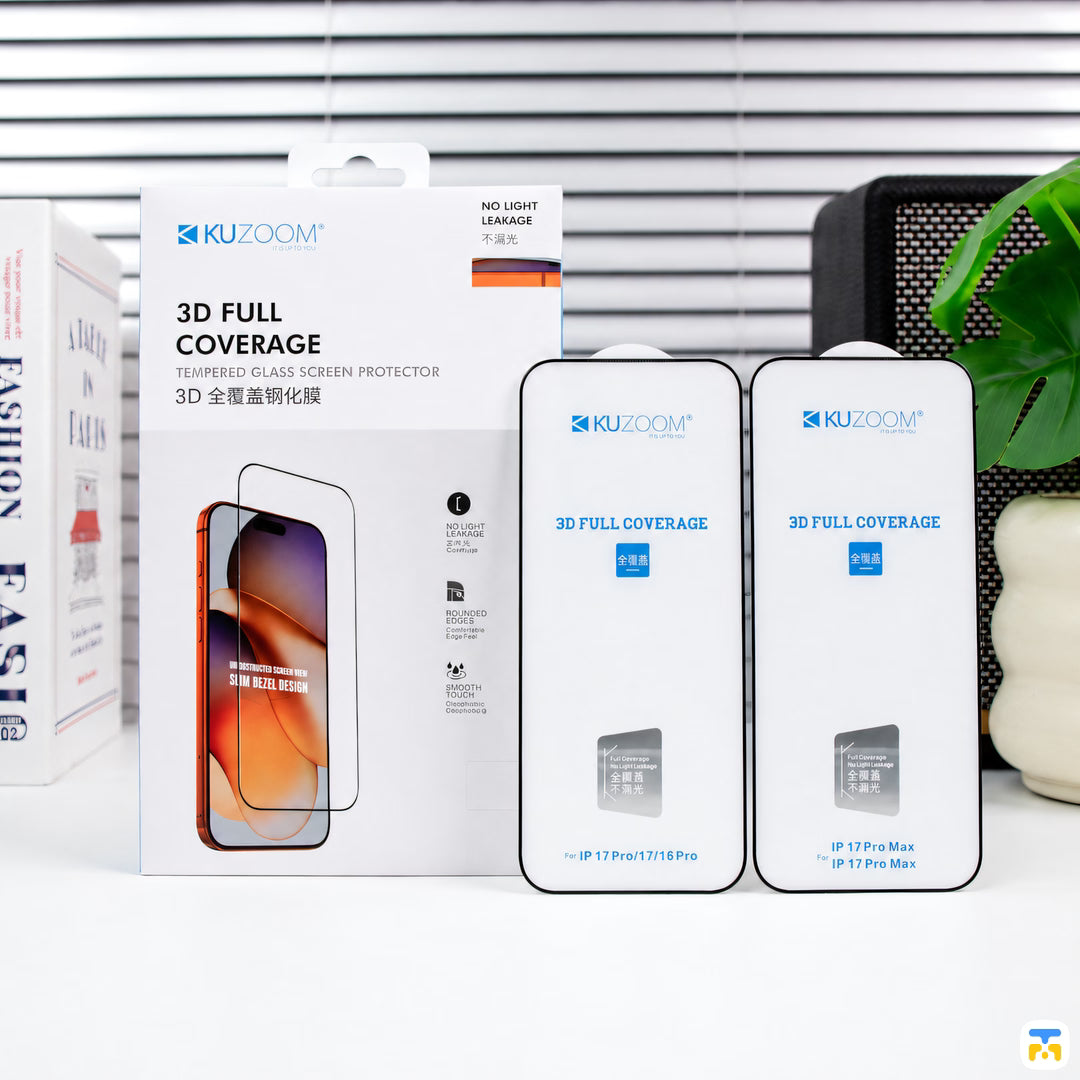 KUZOOM for iPhone 16 & 17 Series 3D Full-coverage Screen Protector