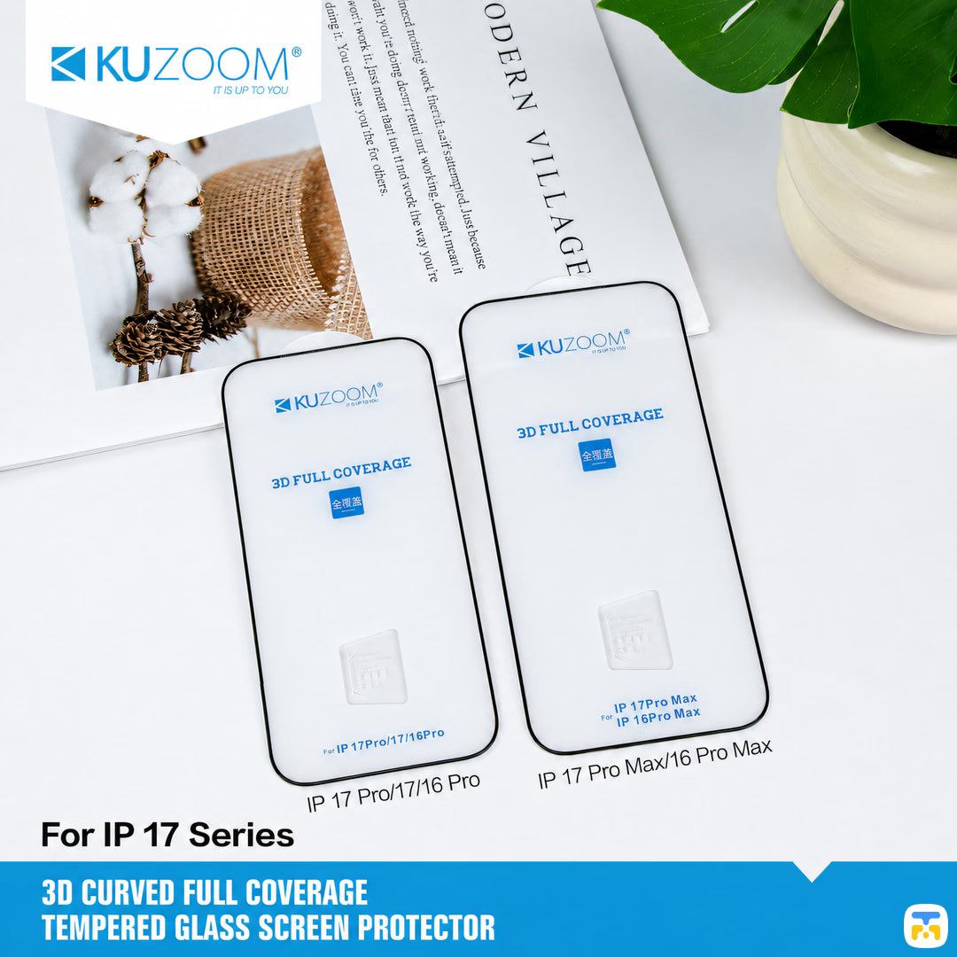 KUZOOM for iPhone 16 & 17 Series 3D Full-coverage Screen Protector