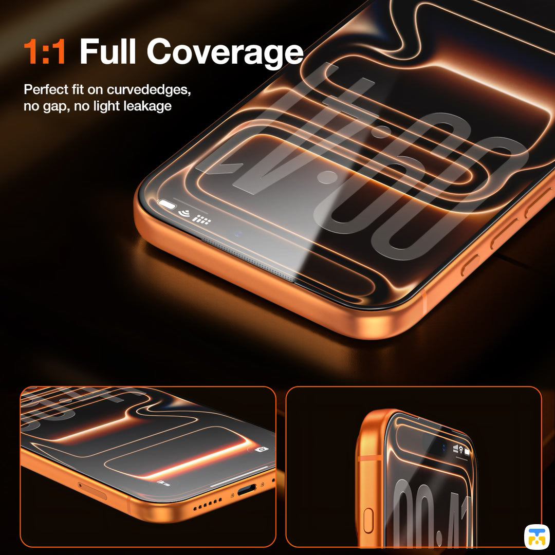 1:1 Full Coverage  - KUZOOM for iPhone 17 Series - HD Ceramics Screen Protector with Installation Frame