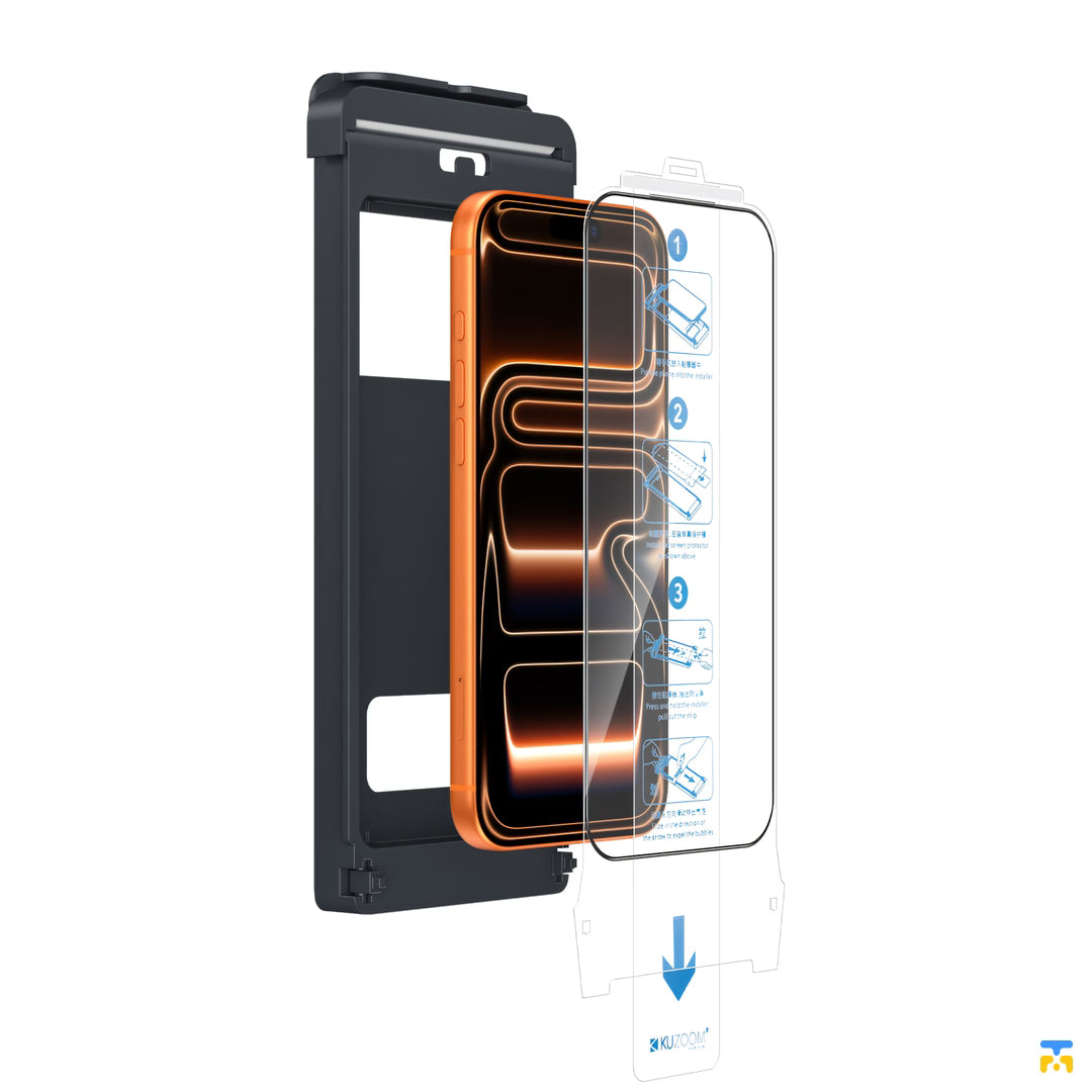 KUZOOM for iPhone 17 Series - HD Ceramics Screen Protector with Installation Frame