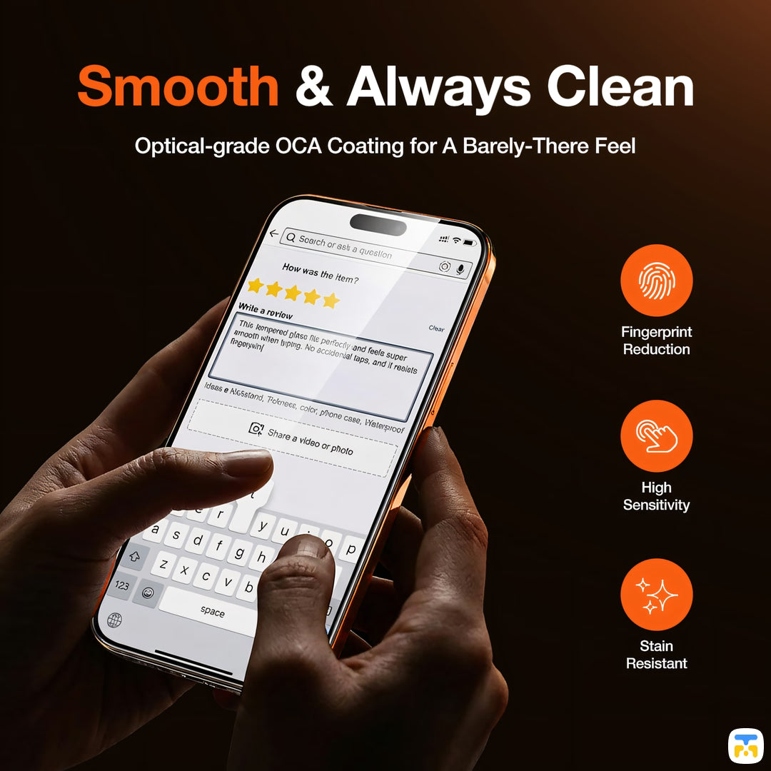 Smooth & Always Clean - KUZOOM for iPhone 17 Series - HD Ceramics Screen Protector with Installation Frame